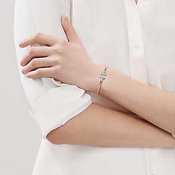 ティファニー T 偽物 ブレスレット Tiffany T ターコイズブレスレット★18K