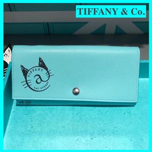 ティファニー ネコ 財布 コピー 限定！TIFFANY★ストアロゴ入り★長財布