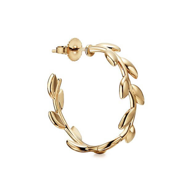 21SSティファニー ピアス コピー Tiffany & Co.☆オリーブリーフ フープ
