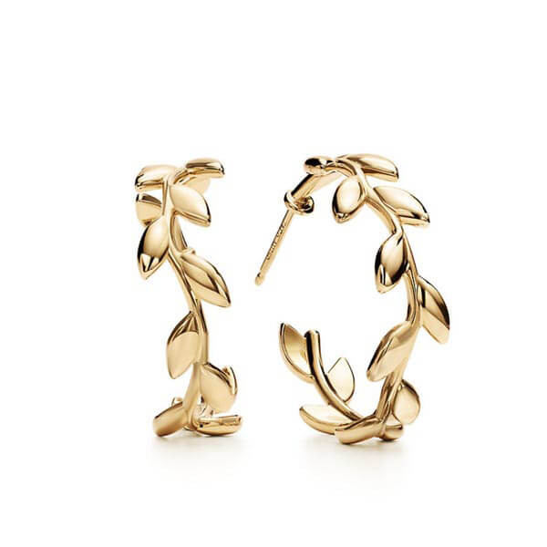 21SSティファニー ピアス コピー Tiffany & Co.☆オリーブリーフ フープ