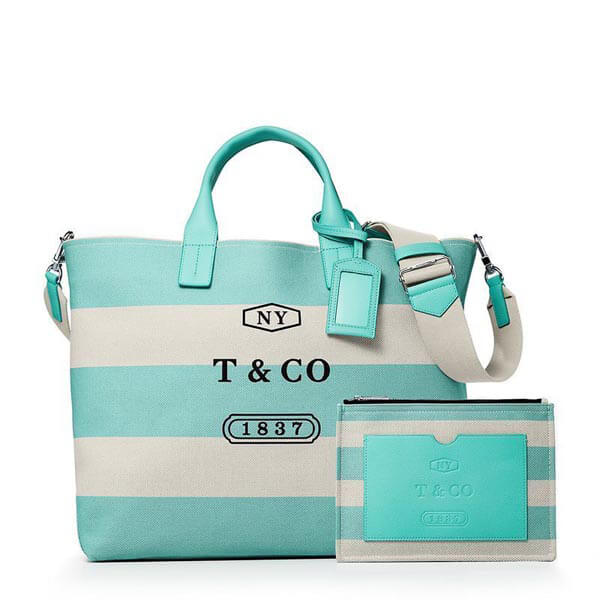 ティファニー トートバッグ コピー Tiffany&Co★キャンバスストライプ トートバッグ 