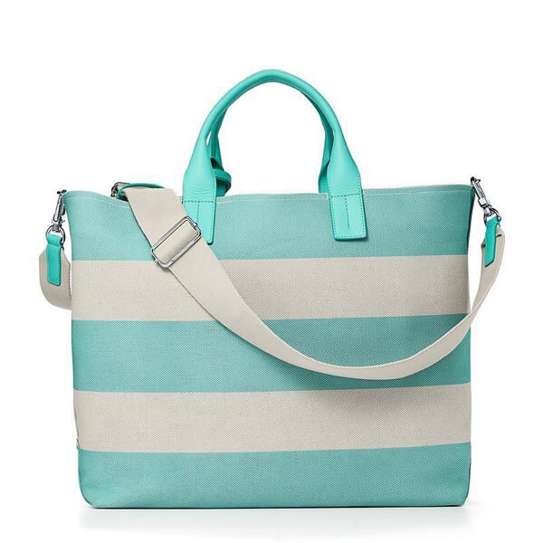 ティファニー トートバッグ コピー Tiffany&Co★キャンバスストライプ トートバッグ 