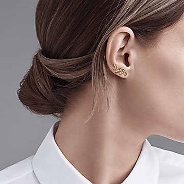 話題!ティファニー ピアス 偽物【Tiffany】パロマピカソ オリーブリーフクライマー 18K
