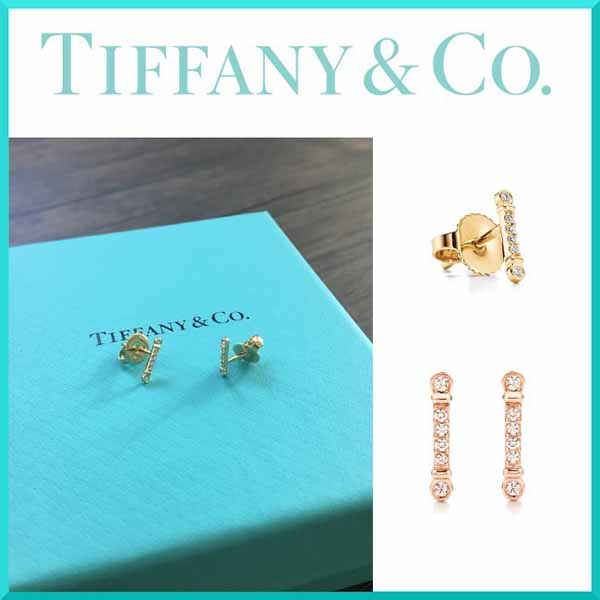 人気ティファニー ピアス 偽物 18K ダイヤモンドバー ピアス