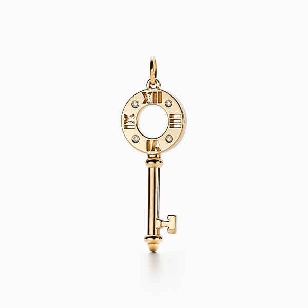 ティファニー ネックレス 偽物 Tiffany&Co アトラス ピアスド キー 18K ダイヤ 3色
