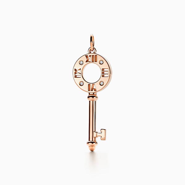 ティファニー ネックレス 偽物 Tiffany&Co アトラス ピアスド キー 18K ダイヤ 3色