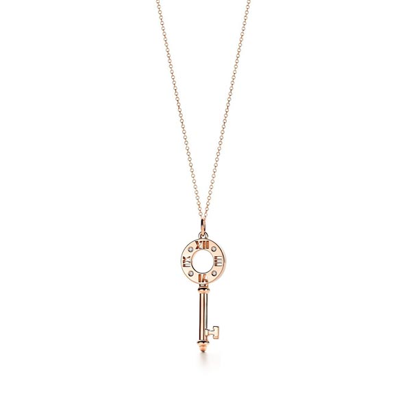 ティファニー ネックレス 偽物 Tiffany&Co アトラス ピアスド キー 18K ダイヤ 3色