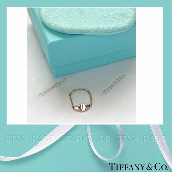 ティファニーT リング 偽物[Tiffany & Co] ティファニー T Two Chain Ring Gold/Rose Gold