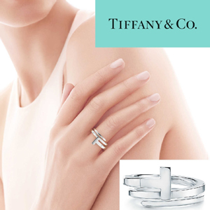 2021新作TIFFANY ティファニー 偽物 ​指輪 T ラップリングエレガントなカーブSilver