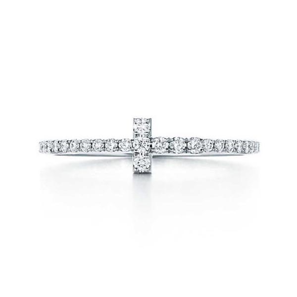 ティファニー T指輪 コピー Tiffany★Tワイヤー★ホワイトゴールドダイヤモンドリング