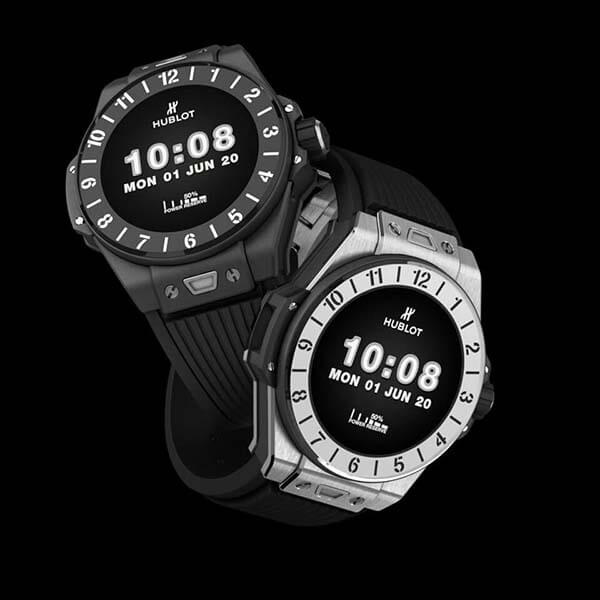 ウブロ スマートウォッチ スーパーコピー ビッグバン HUBLOT e ブラックセラミック クロノグラフ ムーンフェイズ GMT メンズ 440.CI.1100.RX