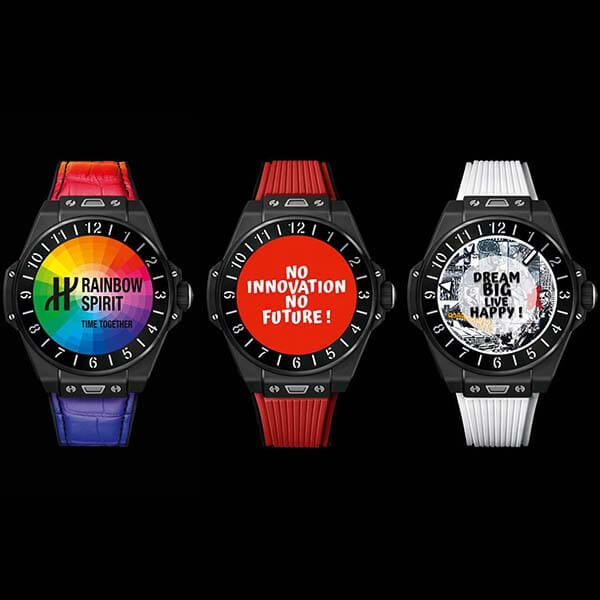 ウブロ スマートウォッチ スーパーコピー ビッグバン HUBLOT e ブラックセラミック クロノグラフ ムーンフェイズ GMT メンズ 440.CI.1100.RX