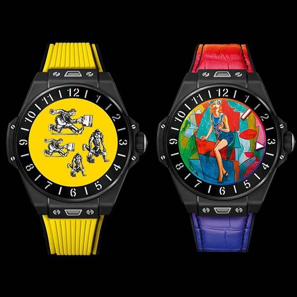 ウブロ スマートウォッチ スーパーコピー ビッグバン HUBLOT e ブラックセラミック クロノグラフ ムーンフェイズ GMT メンズ 440.CI.1100.RX