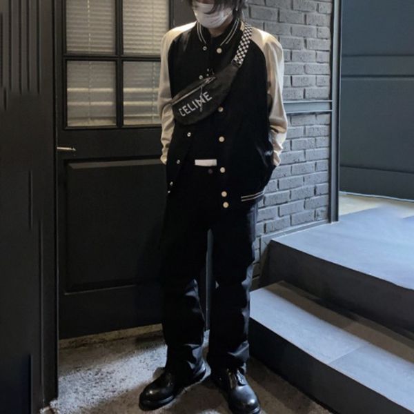 ☆21SS セリーヌ テディ ジャケット 偽物 スタッズロゴ BLACK