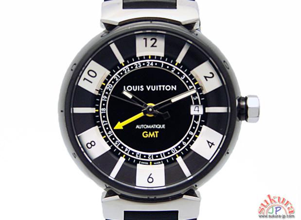 ルイヴィトン時計 タンブール インブラック ＧＭＴ Q113K メンズ