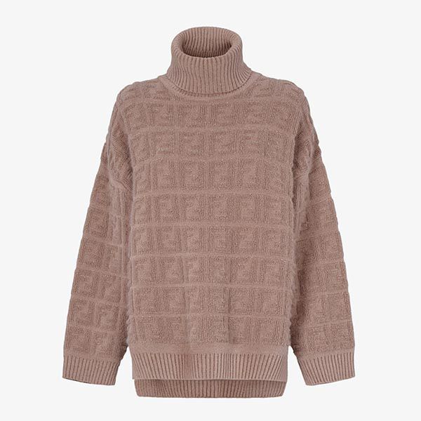 完売必至 フェンディ パーカー 偽物 ベージュ FFモチーフ ロゴ モヘアセーター FZY874A9WFF19EK