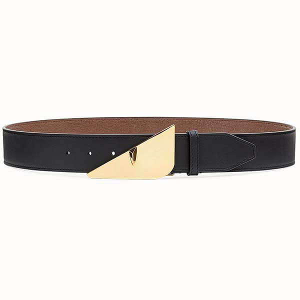 【フェンディ ベルト コピー】バッグバグズ レザー ベルト Black & Gold