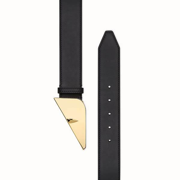 【フェンディ ベルト コピー】バッグバグズ レザー ベルト Black & Gold