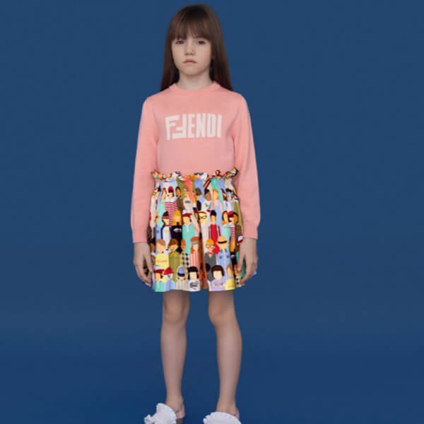 フェンディ 子供服 コピー★フェンディ ロゴカシミアブレンドセーター