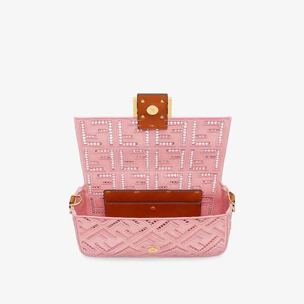 フェンディ ショルダーバッグ コピー バゲット キャンバス バッグ 刺繍 8BR600AF2VF1DST