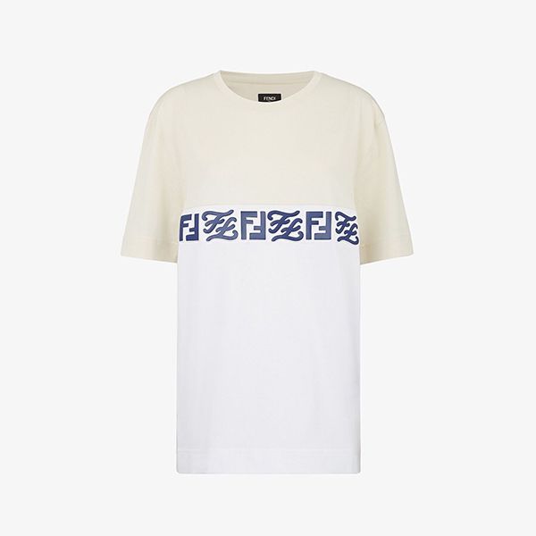 フェンディ☆ホワイト コットン Tシャツ 偽物 新作で超限定FY0936AIU8F0ZE0