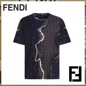 フェンディ☆ ブラック ジャージー 半袖 コピー クルーネック Tシャツ 世界中で大人気