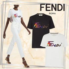 お洒落に【フェンディ】コットンジャージー Tシャツ 偽物 2カラー