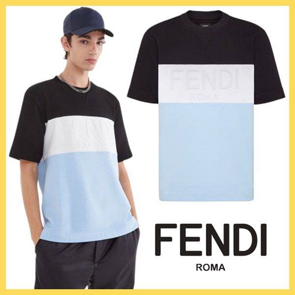 お洒落に【フェンディ】マルチカラージャージーTシャツ 偽物 FY1101AI7GF1CK4