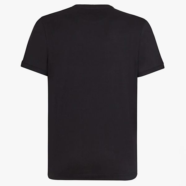 フェンディ ブラックコットンＴシャツ 偽物スエードパッチFF FY0894A28UF0QA1