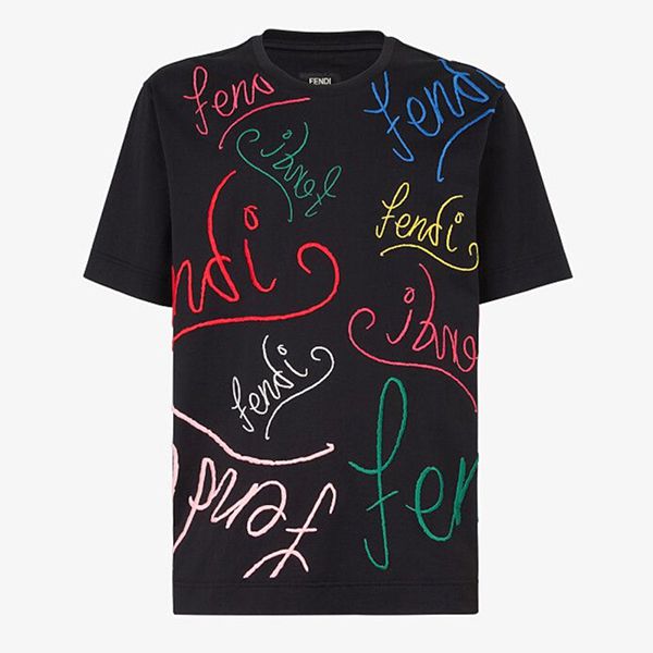 入手困難品！フェンディ レタリング コットンジャージー Tシャツ 偽物