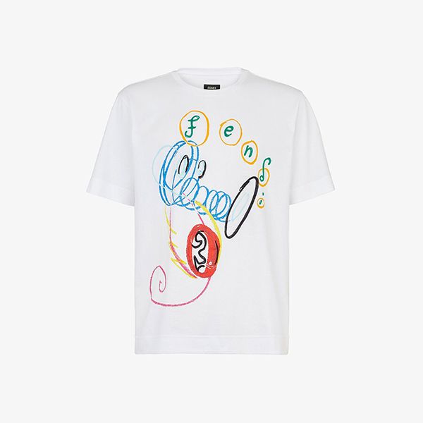 高品質フェンディ プリント オーバーサイズ コットン Tシャツ 激安