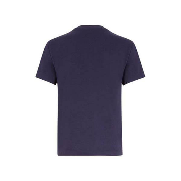 フェンディ Tシャツ 偽物 ブルーコットン クルーネックTシャツ