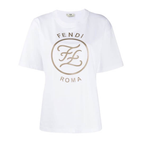 フェンディ Ｔシャツ 偽物 フェンディ-FF KARLIGRAPHY T-SHIRT /FF ロゴプリント FAF073 AA4G F0GMF