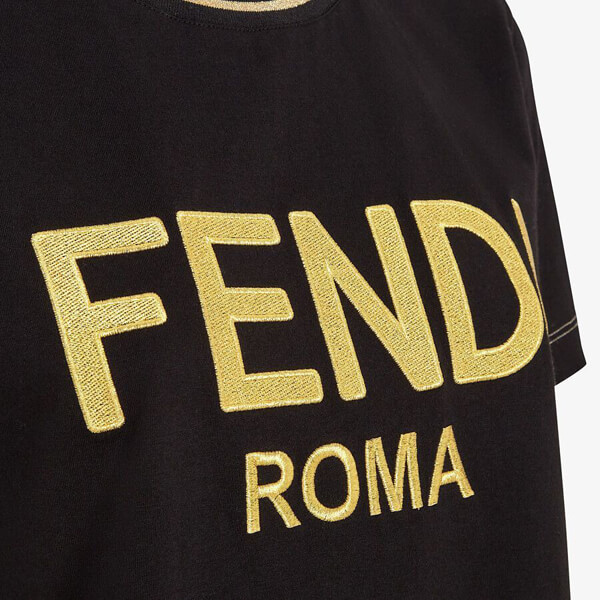 フェンディ Ｔシャツ コピー【フェンディ】\'フェンディROMA\' コットンジャージー ロゴTシャツ FS7254AC6BF0