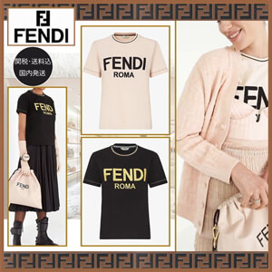 フェンディ Ｔシャツ コピー【フェンディ】\'フェンディROMA\' コットンジャージー ロゴTシャツ FS7254AC6BF0