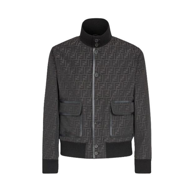 確保済み！フェンディ ブラック ファブリック ジャケット 偽物 FW1165AL07F0QA1