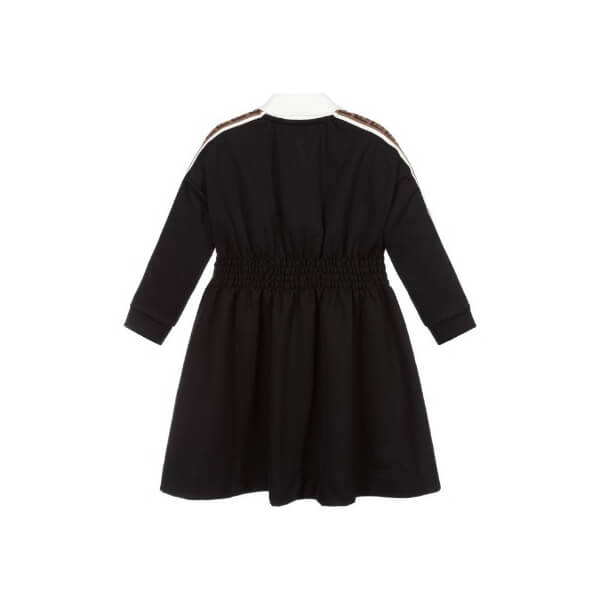 フェンディ コピー ベビー服 大人もOK！フェンディGirls ジャージー ワンピース長袖 Black 12-14Y