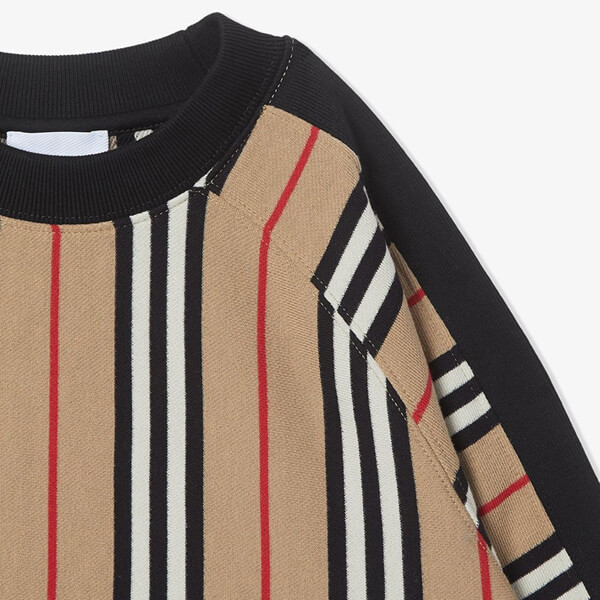 バーバリー コピー ベビー服【大人もOK】BURBERRY ★ アイコン ストライプ スウェットシャツ
