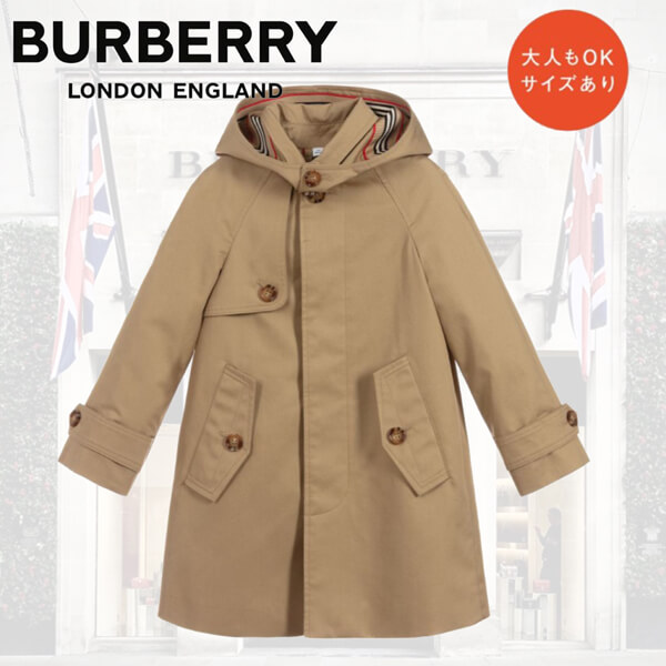 大人気 バーバリー 子ども服 コピー 大人OK BURBERRY バーバリー コットン ツイル コート