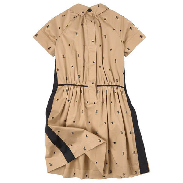 Kids バーバリー ニセモノ ベビー ダウン 新作 ☆BURBERRY☆ Star and  モノグラム Motif Dress Sand 704684_A8972