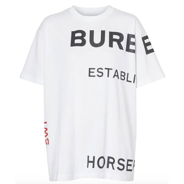 【バーバリー Tシャツ 偽物】プリントコット オーバーサイズTシャツt25