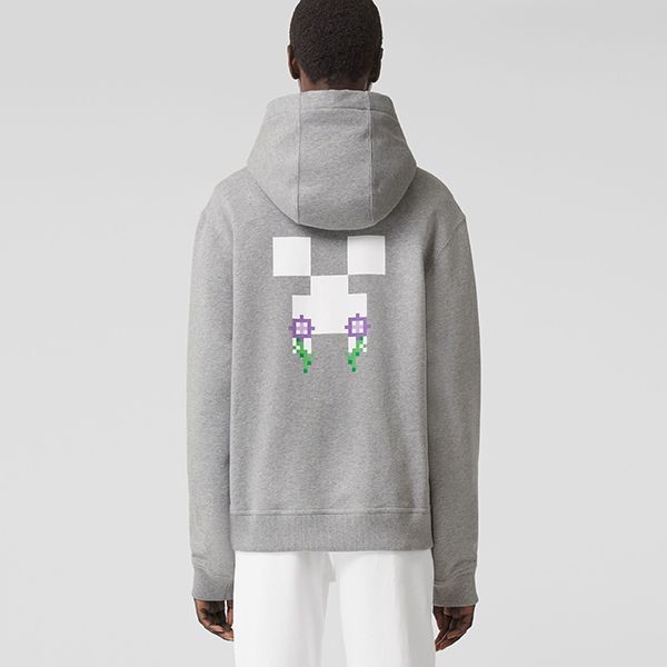 バーバリー ×Minecraft 偽物 モノグラム コットンフーディー 80648771