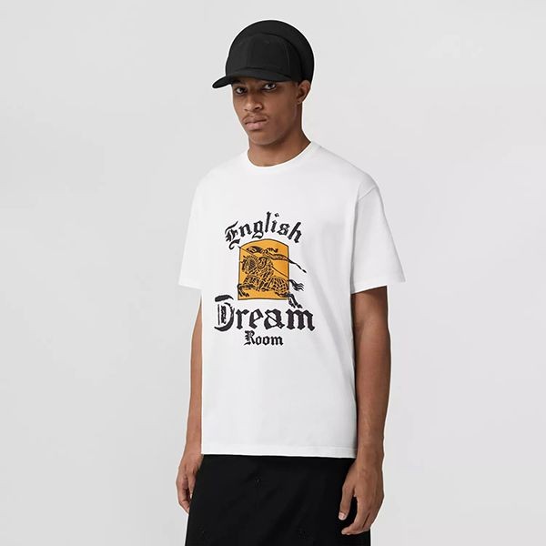 お早めにバーバリー スローガン入りオーバーサイズコットンTシャツ コピー 80609371
