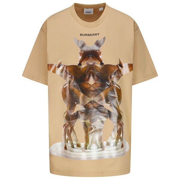 【バーバリー Tシャツ コピー】ディアプリント コットンTシャツ