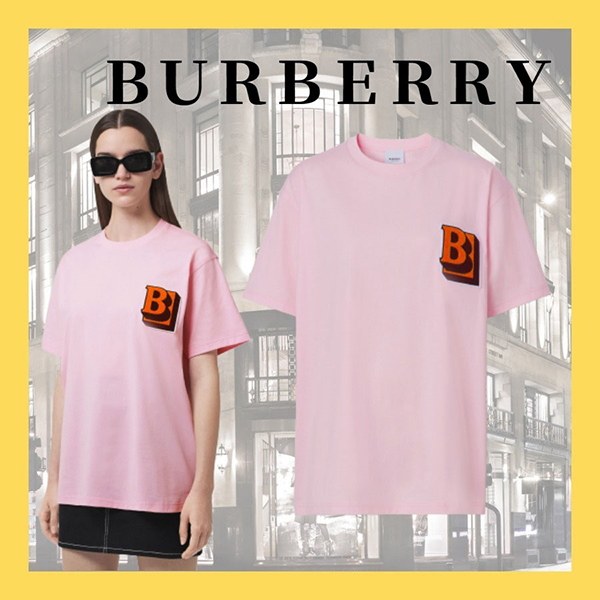 お洒落に☆バーバリー レターグラフィック 偽物 コットンTシャツ 80509501