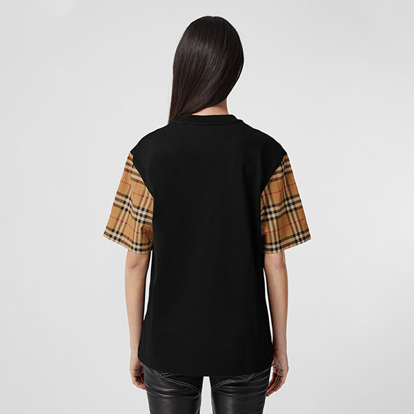 【バーバリー 激安】ヴィンテージチェック スリーブ コットンTシャツ80148951