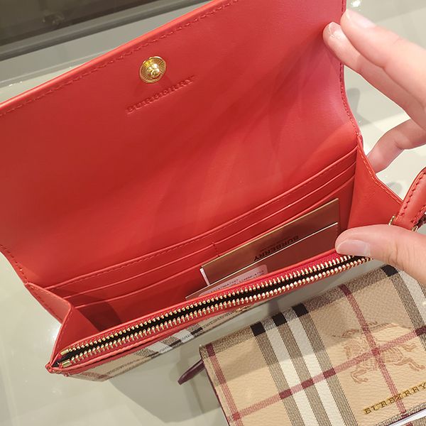 バーバリー 偽物★Harris Wallet ロゴ ハウスチェック 二つ折り 長財布 80328701