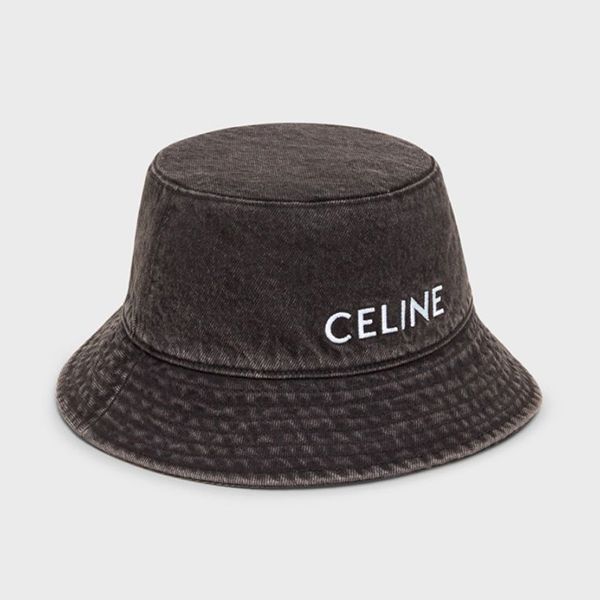 セリーヌ キャップ 偽物★ロゴヴィンテージ デニムバケットハット 2AUD3511N.38VB