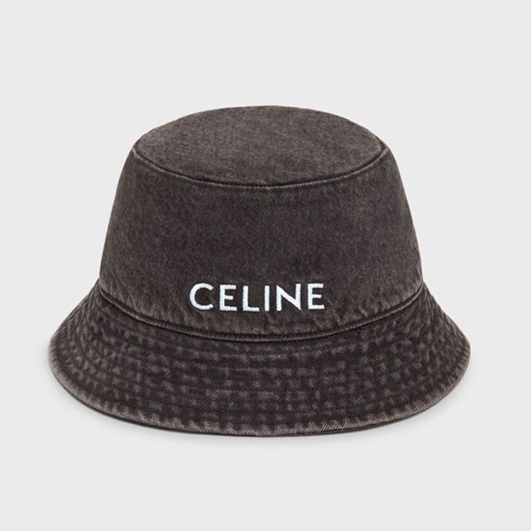 セリーヌ キャップ 偽物★ロゴヴィンテージ デニムバケットハット 2AUD3511N.38VB
