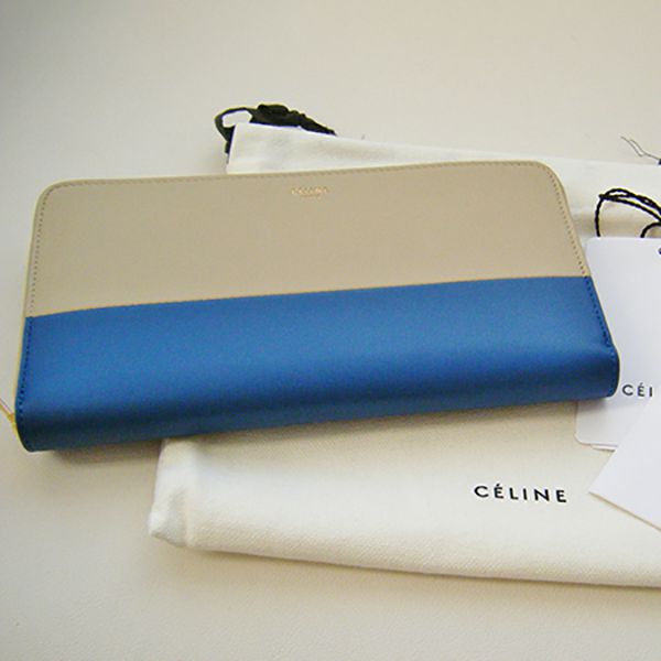 セリーヌ 財布 偽物☆CABASバイカラー長財布 Zipped Multifunction 105013XTM